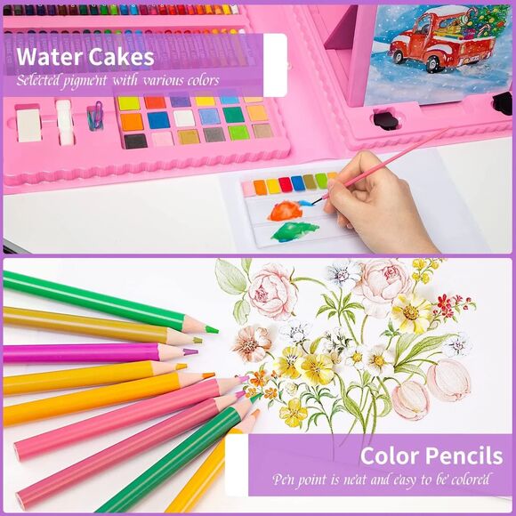 208 PCS Art Supplies Drawing Kit for Kids Adults Set with Double Sided Trifold - Picture 6 of 14